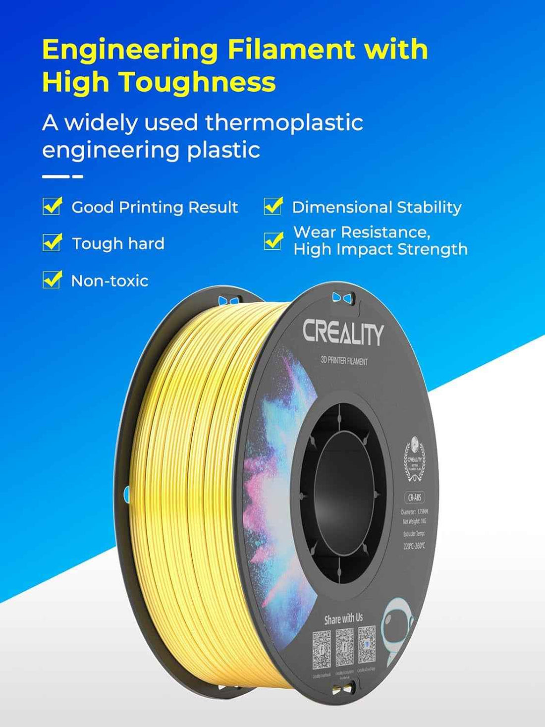 Creality CR-ABS Filamento 3D 1.75mm 1kg