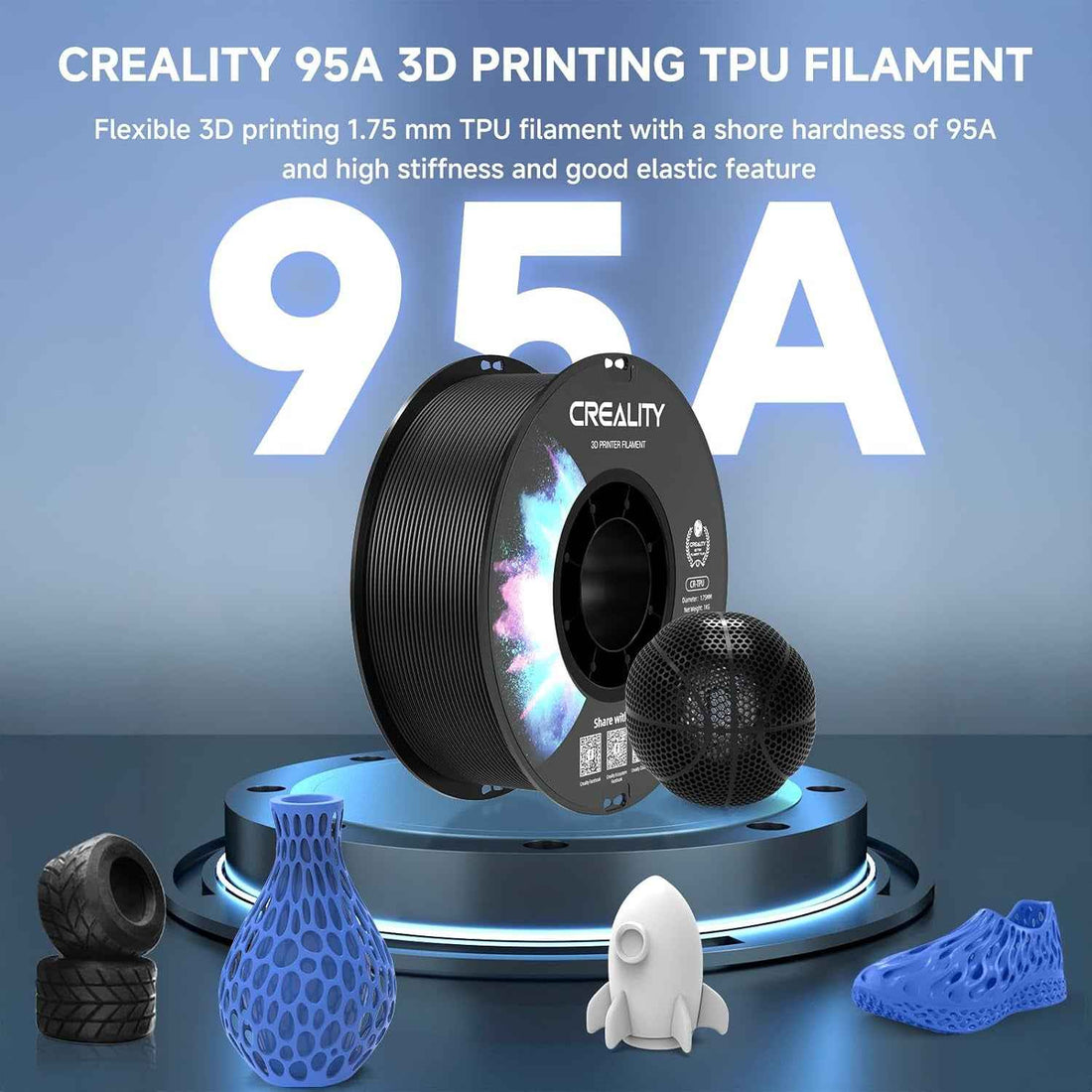 Creality CR-TPU Filamento Flexível 3D 1.75mm 1kg