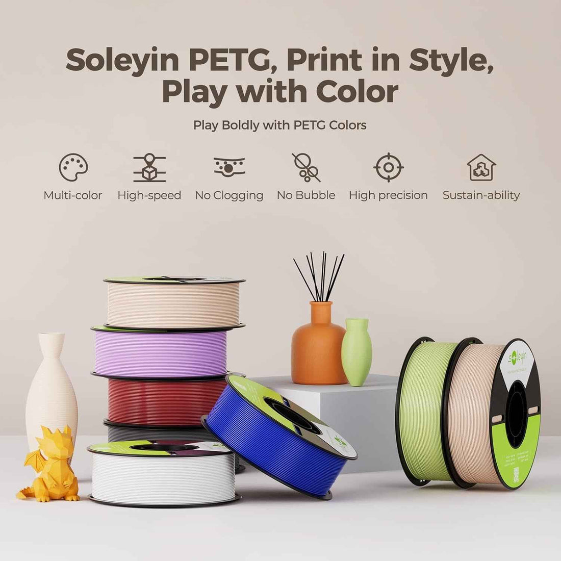 Creality Soleyin Basic PETG Filamento 3D 1.75mm 1kg