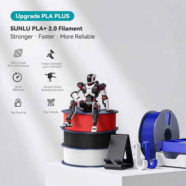 SUNLU PLA+ 2.0 Filamento 3D 1.75mm 1kg