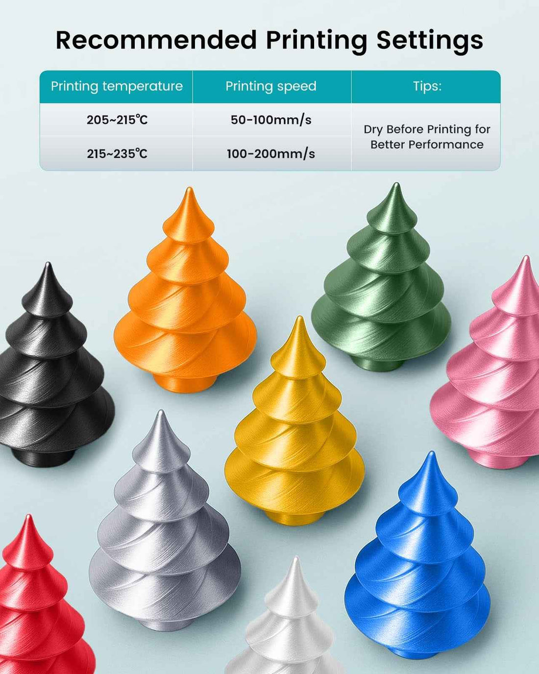 SUNLU PLA+ Silk Filamento 3D 1.75mm 1kg