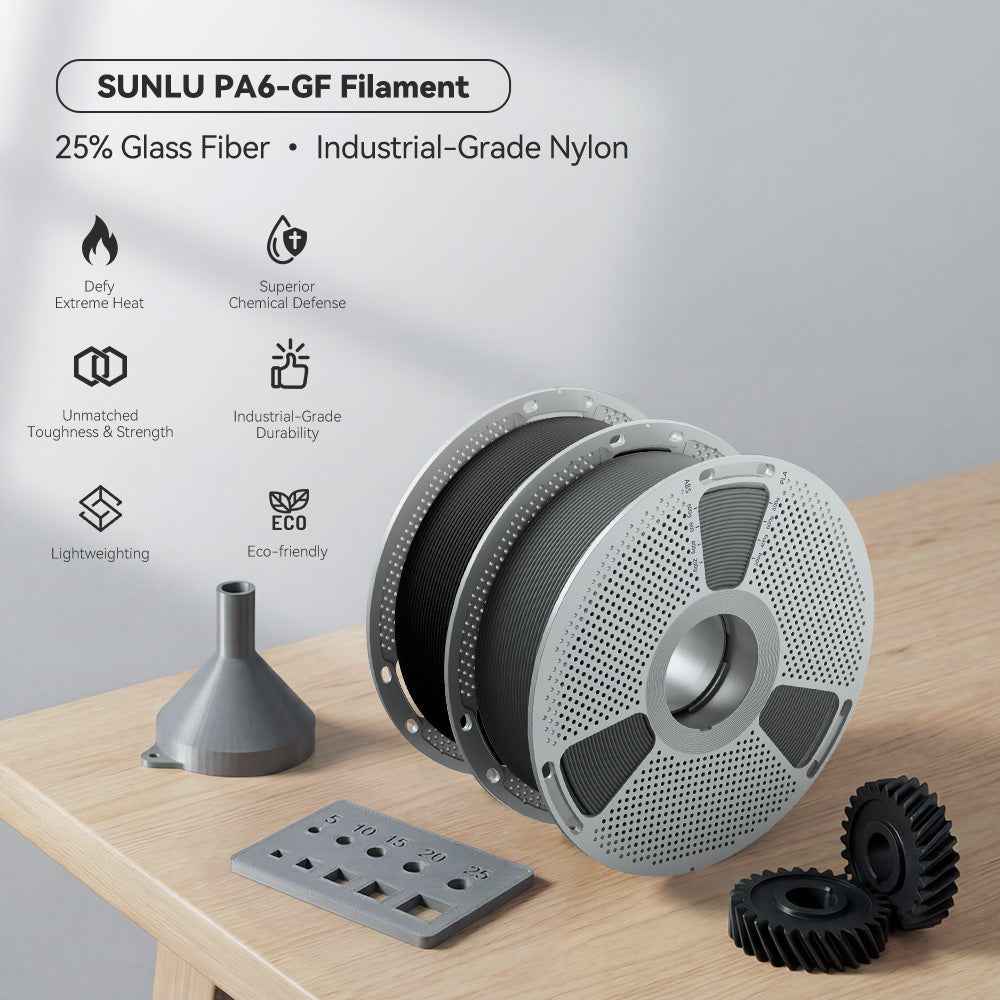 SUNLU PA6/12-GF Glass Fiber 3D Printer Filament 1.75mm 1KG/Roll 3D Printing Consumables