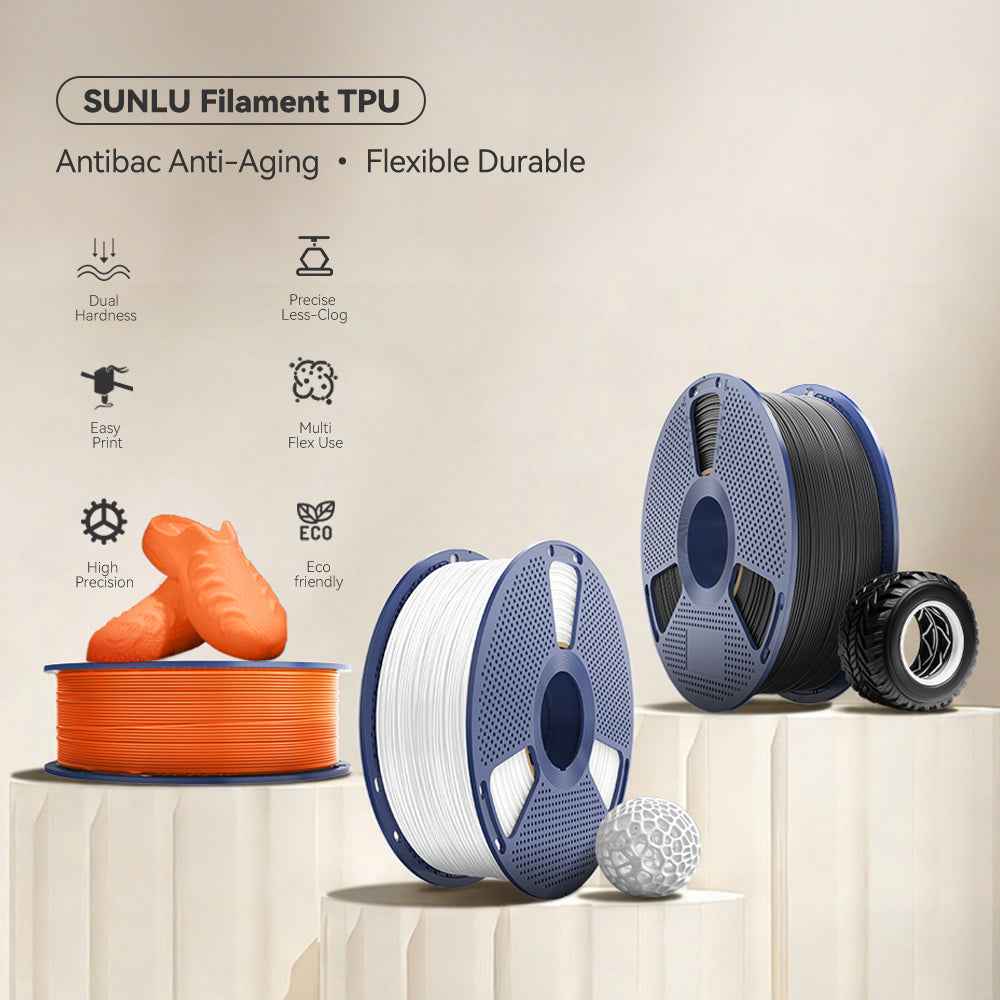SUNLU TPU 95A Filamento Flexível 3D 1.75mm 1kg